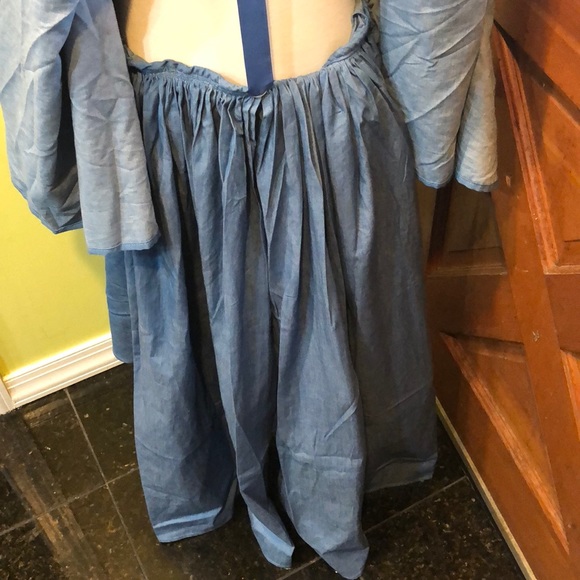 Denim high low. Chambray Cape dress SALE - Picture 5 of 7